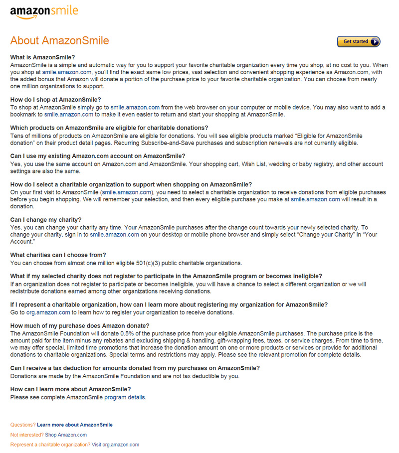 AmazonSmile Charitable Donation Program