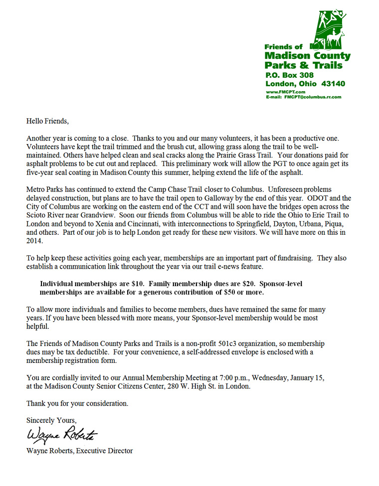 2014 Membership Letter