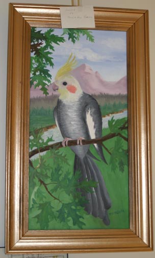 Original painting donated by local artist Mariestelle Bechtel