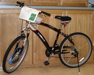 Bicycle donated by Wal-Mart