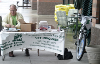 Richard McKenzie selling raffle tickets at Kroger