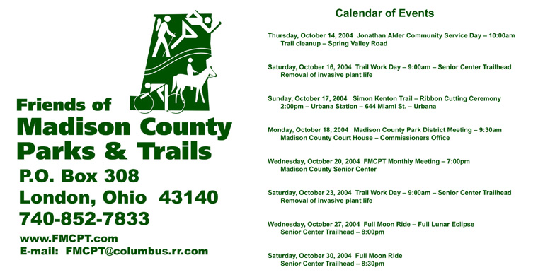 10-04-04 - October Calendar of Events