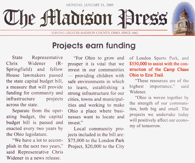 01-31-05 - Madison Press news brief: Projects earn funding