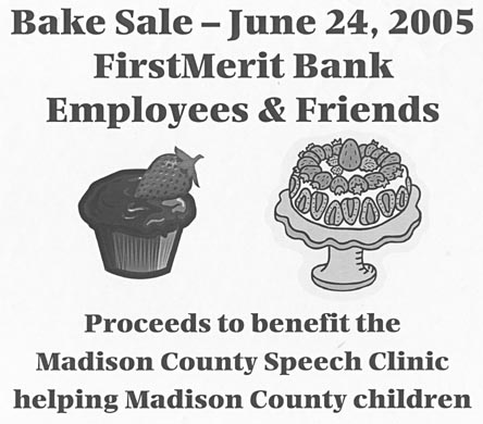 05-17-05 - FirstMerit Bank bake sale for the benefit of all Madison County children