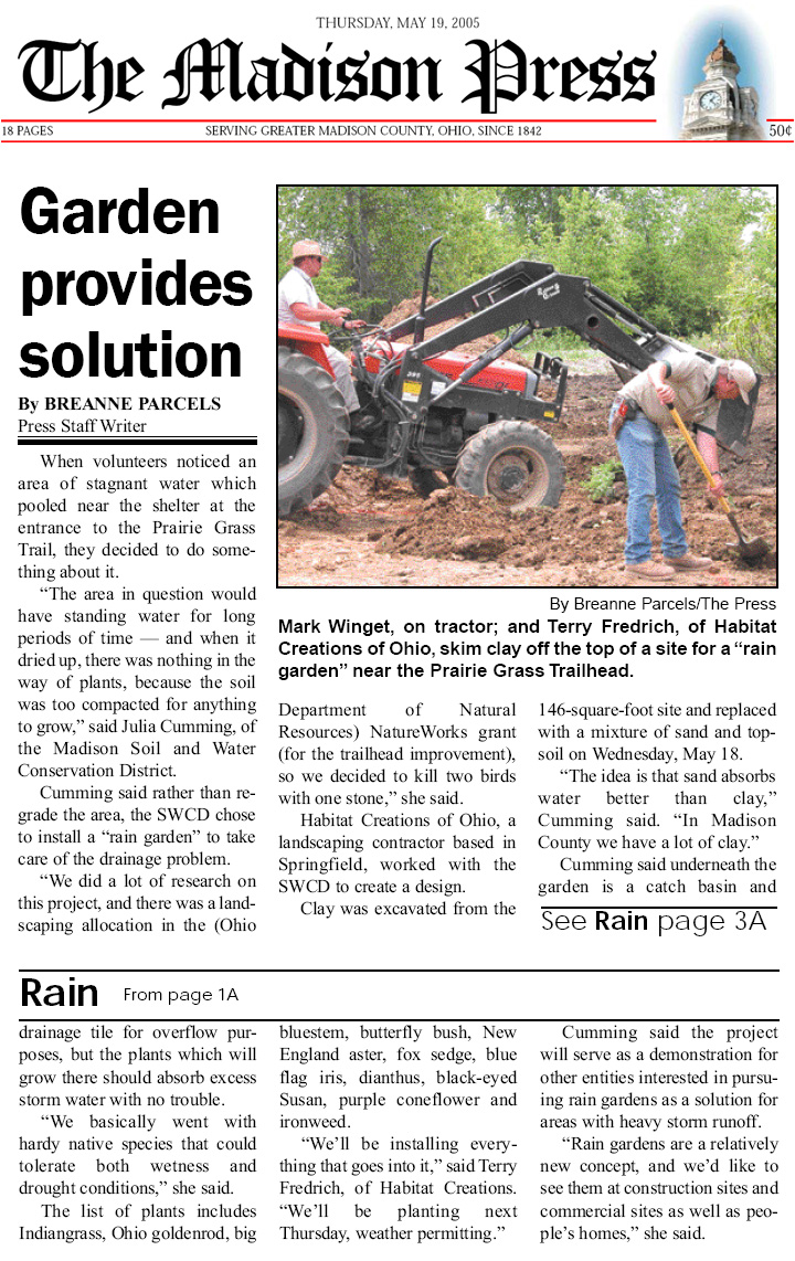 05-19-05 - Madison Press article: Garden provides solution