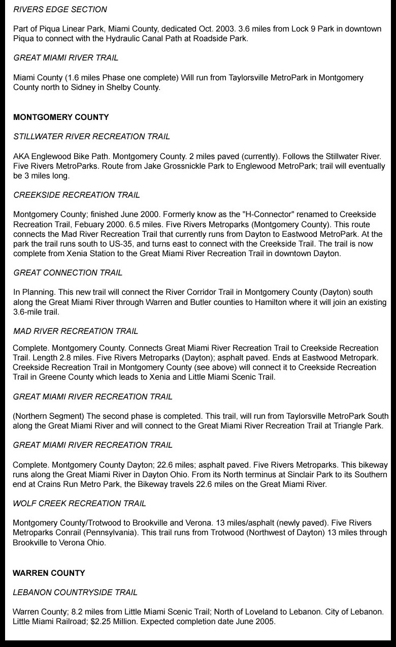 06-01-05 - Dayton City Paper article: Rail Trails - Miami Valley Webmaster Scores 577,000 Hits By Showing Public Where to Find Rail Trails