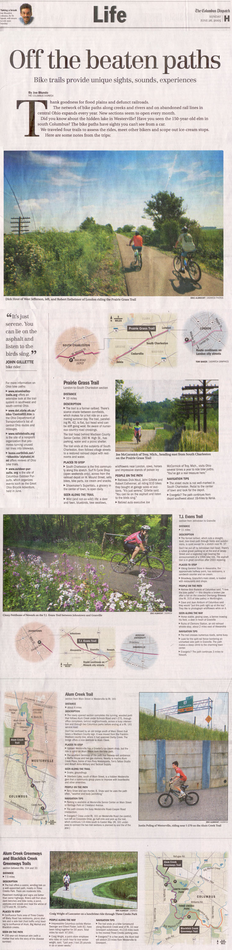 06-26-05 - Columbus Dispatch article: Off the beaten paths