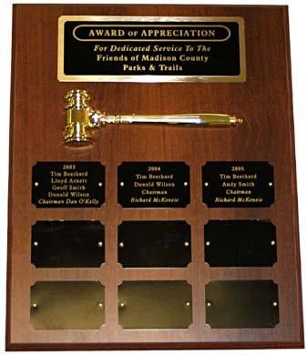 This plaque will be displayed in the Madison County Senior Citizens Center, 
to recognize all auctioneers who have participated in our previous Annual Auctions.