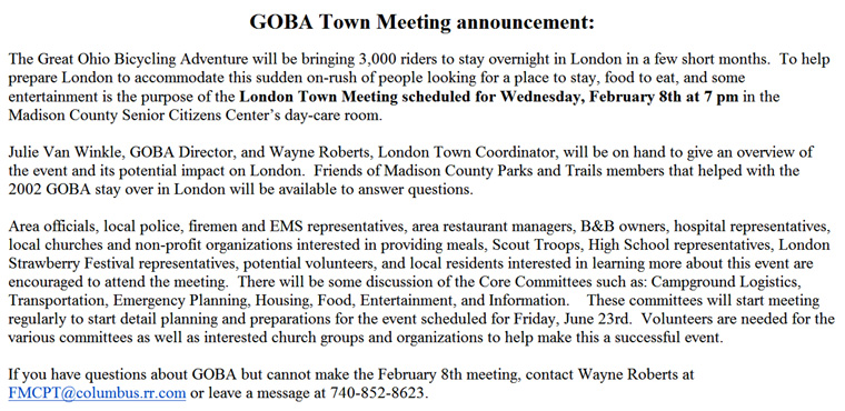 01-29-06 - GOBA Town Meeting announcement