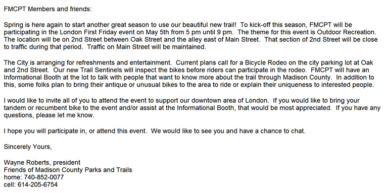 04-21-06 - Mark your calendars for London First Friday on May 5, 2006