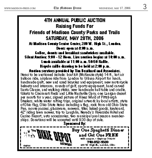 05-17-06 - Madison Press auction advertisement