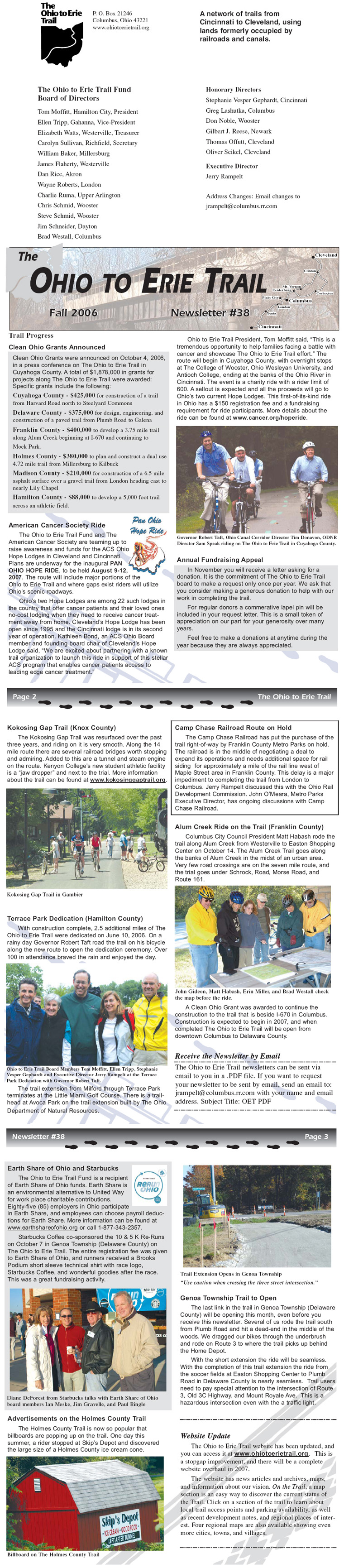 11-15-06 - Ohio to Erie Trail Fund Fall Newsletter