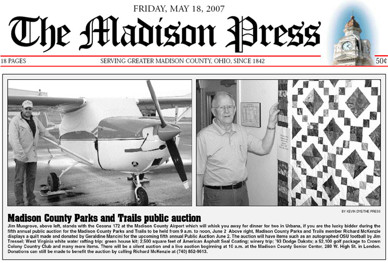 05-18-07 - Madison Press article: Madison County Parks and Trails public auction