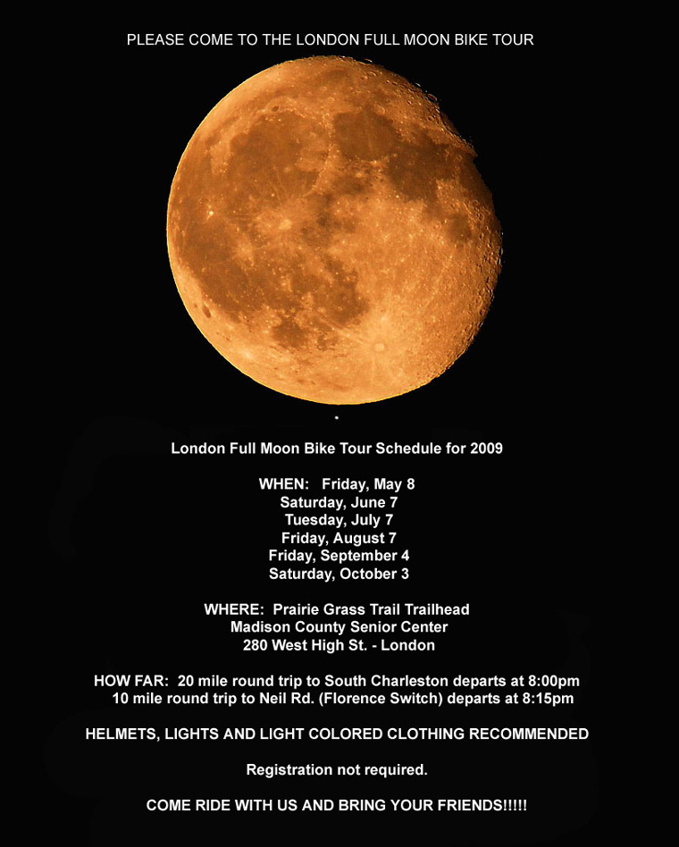 2009 Full Moon Ride schedule