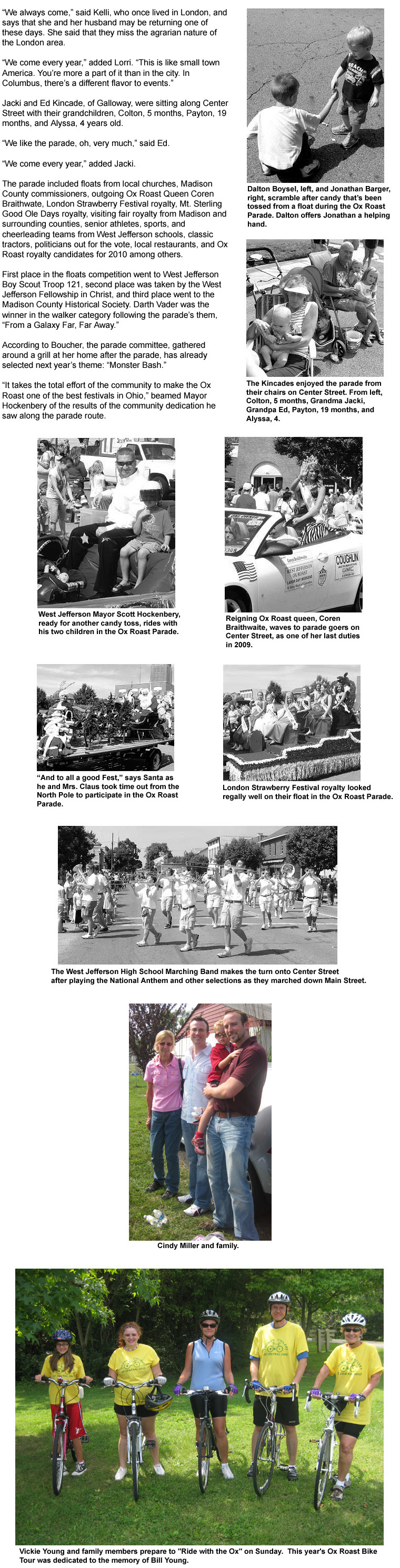 09-08-09 - Madison Press article:  West Jeff loves a parade, ox and all