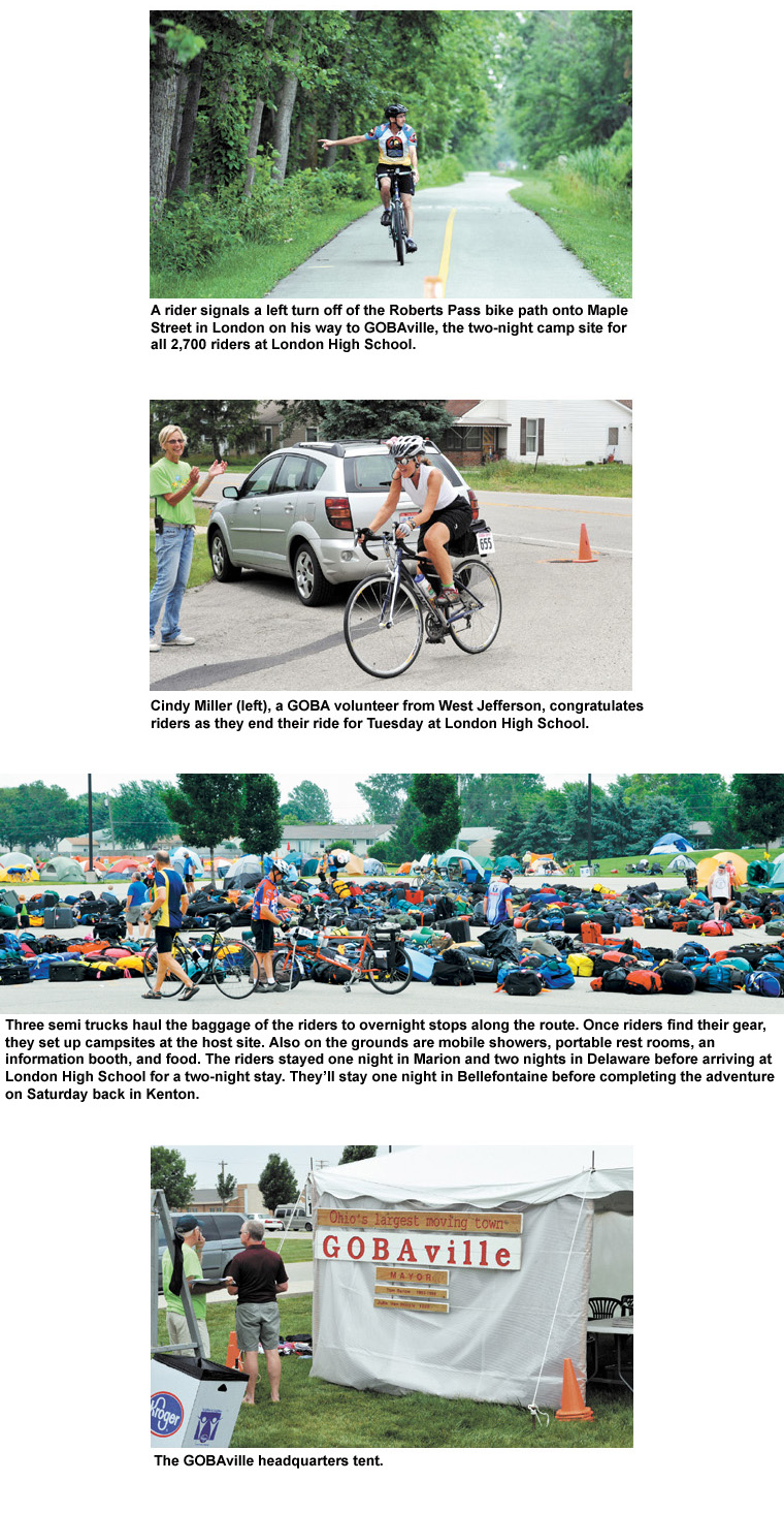 06-23-11 - Madison Messenger article:  2,700 riders pedal into London