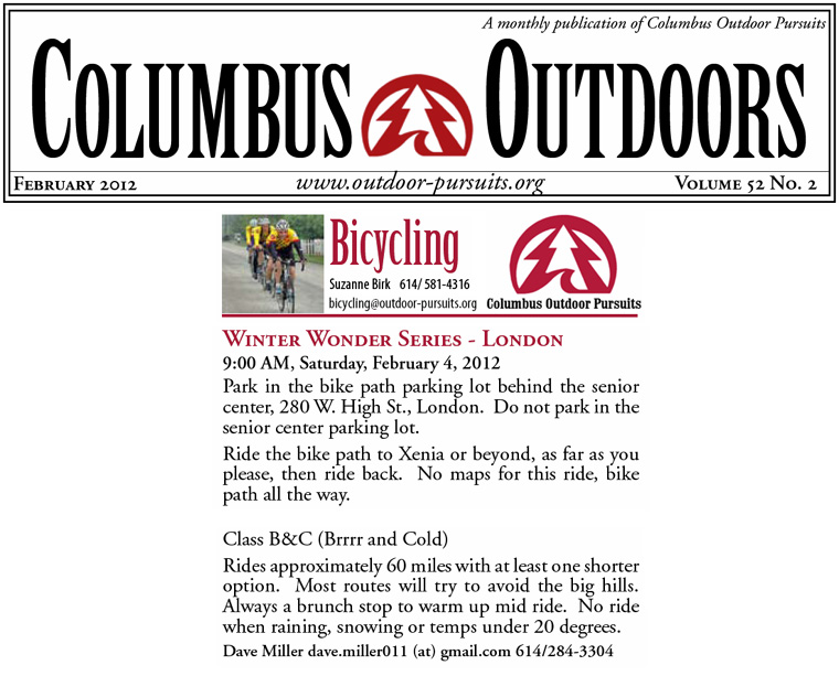 012612 Columbus Outdoor Pursuits, Winter Wonder Series is coming to