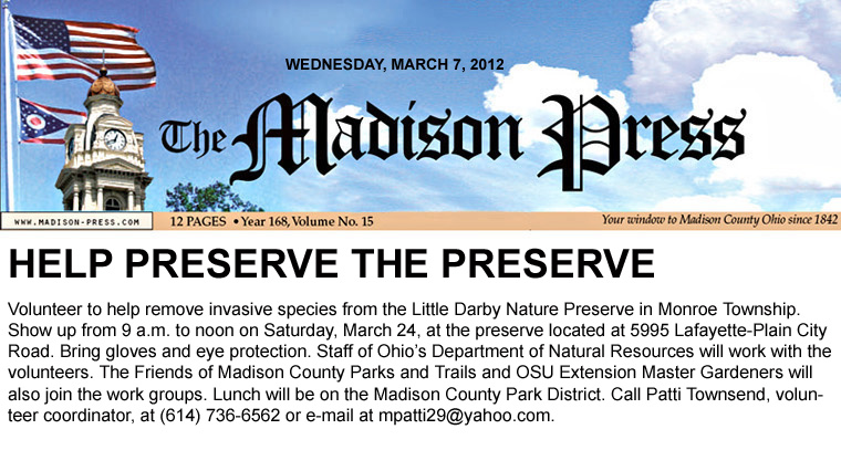 03-07-12 - Madison Press article: Help Preserve the Preserve