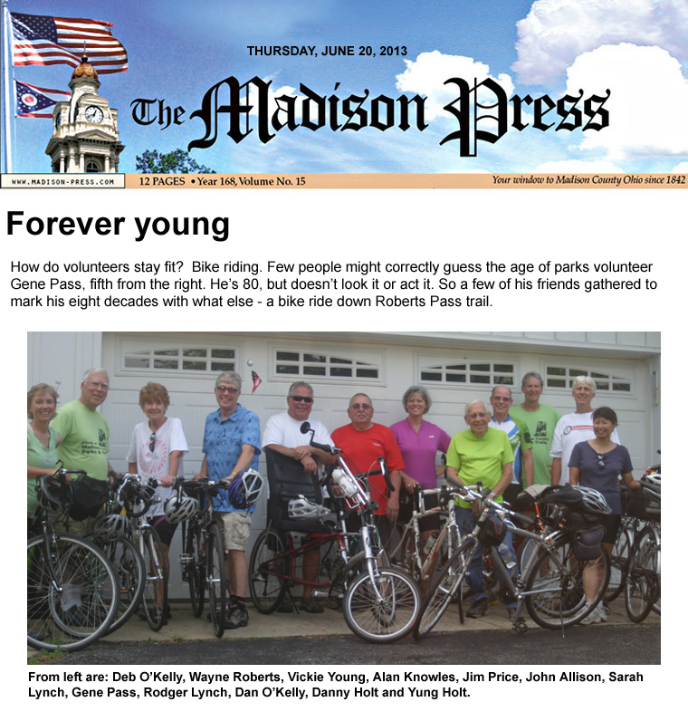 06-20-13 - Madison Press article:  Forever young