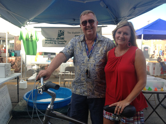 08-05-13 - Bike raffle winners, Tim and Paula Stonecipher.