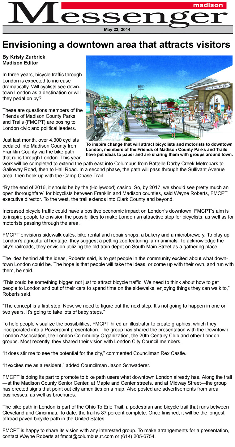 05-23-14 - Madison Messenger article:  Envisioning a downtown area that attracts visitors