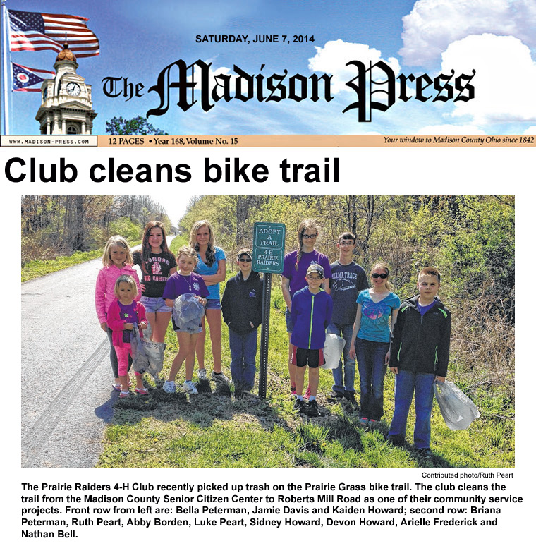 06-07-14 - Madison Press article: Club cleans bike trail