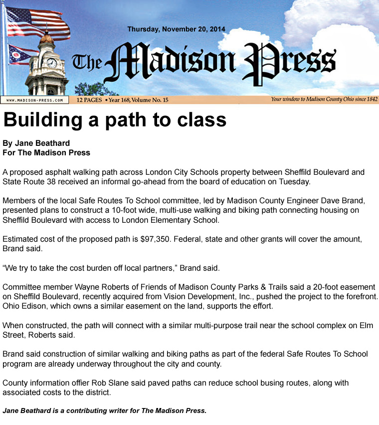 11-20-14 - Madison Press article: Building a path to class