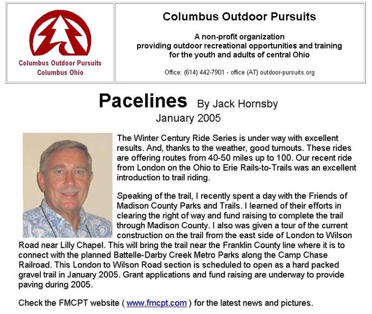 01-06-05 - Columbus Outdoor Pursuits - January Newsletter