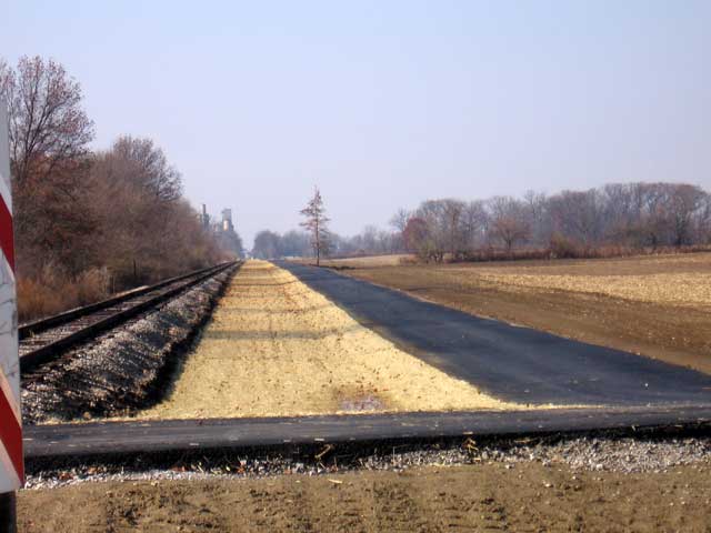 In this photo we are looking West back towards Lilly Chapel. As you can see from the photo the grain elevator is most definitely a 'local landmark.' (Photo: Richard Gehman)