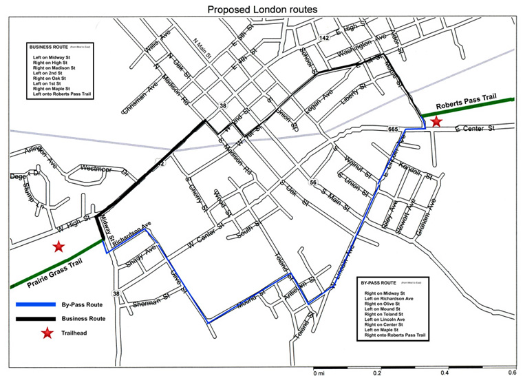 06-30-09 - Downtown London Proposed Bike Routes