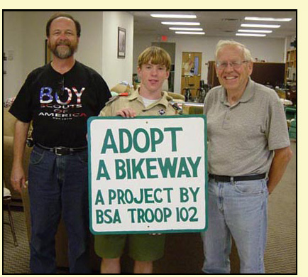 Assistant Scoutmaster Jerry Grigsby, Brian Bingman, and Gene Pass.