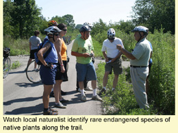 Annual July Wild Flower tour - watch local naturalist identify rare endangered species of native plants along the trail